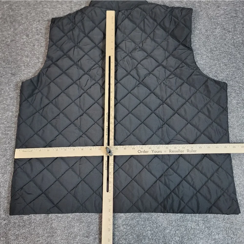 Brooks Brothers Quilted Vest 2XL Black Full Zip Lightweight Diamond Stitch